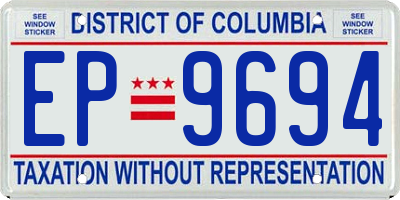 DC license plate EP9694
