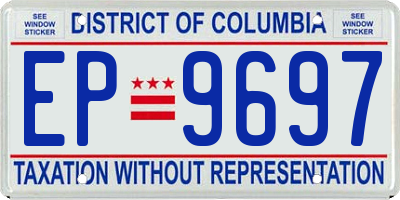 DC license plate EP9697