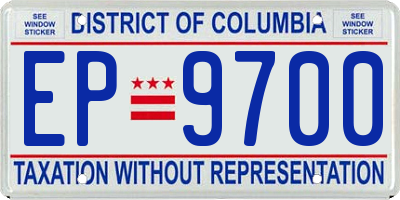 DC license plate EP9700