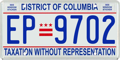 DC license plate EP9702