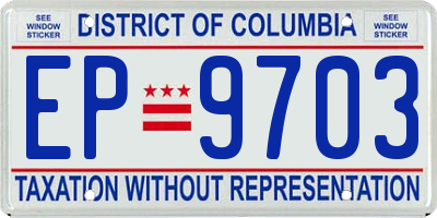 DC license plate EP9703