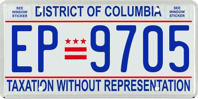 DC license plate EP9705