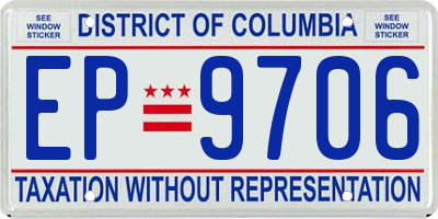 DC license plate EP9706