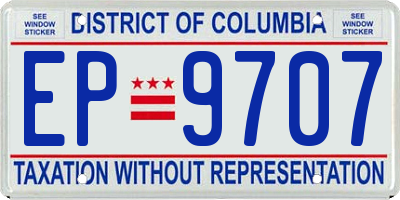 DC license plate EP9707