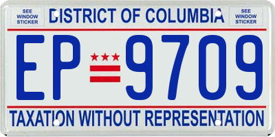DC license plate EP9709