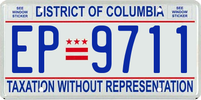 DC license plate EP9711
