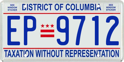 DC license plate EP9712