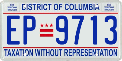 DC license plate EP9713