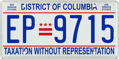 DC license plate EP9715