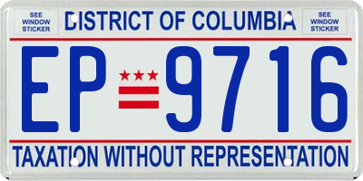 DC license plate EP9716