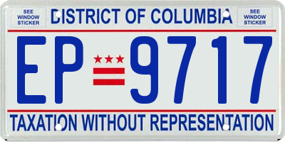 DC license plate EP9717