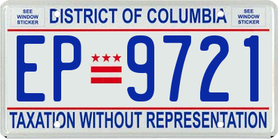 DC license plate EP9721