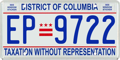 DC license plate EP9722