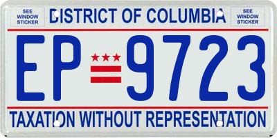 DC license plate EP9723