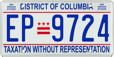 DC license plate EP9724