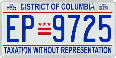DC license plate EP9725