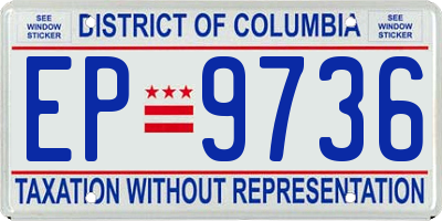 DC license plate EP9736