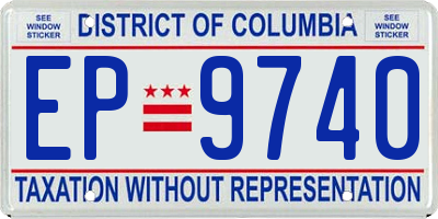 DC license plate EP9740