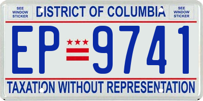 DC license plate EP9741