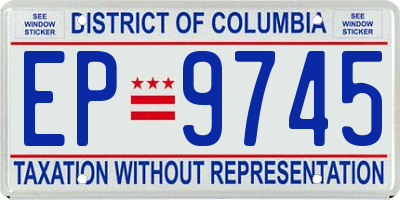 DC license plate EP9745