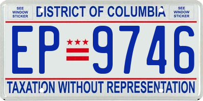 DC license plate EP9746