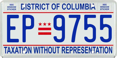 DC license plate EP9755