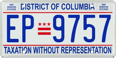 DC license plate EP9757
