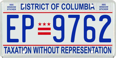 DC license plate EP9762