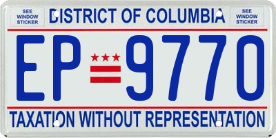 DC license plate EP9770