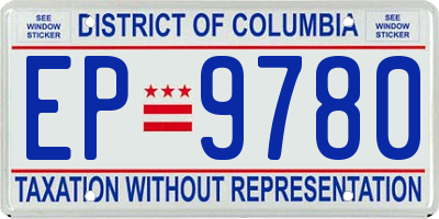DC license plate EP9780