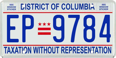 DC license plate EP9784
