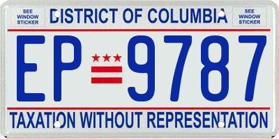DC license plate EP9787