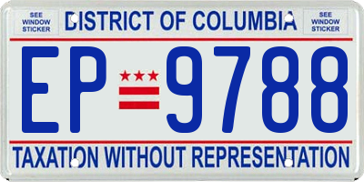 DC license plate EP9788
