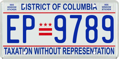 DC license plate EP9789