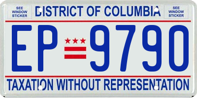 DC license plate EP9790