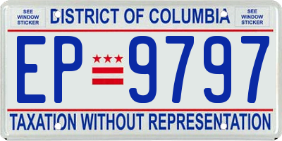 DC license plate EP9797