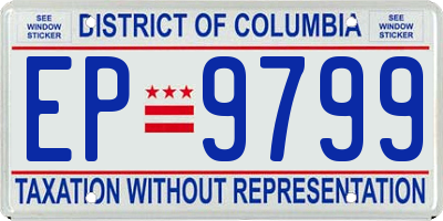 DC license plate EP9799