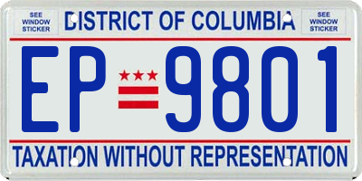 DC license plate EP9801
