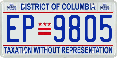 DC license plate EP9805