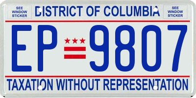DC license plate EP9807