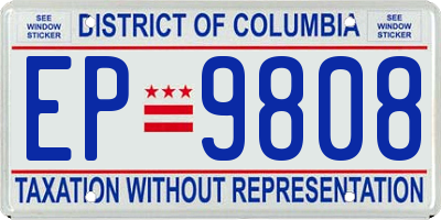 DC license plate EP9808