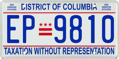 DC license plate EP9810