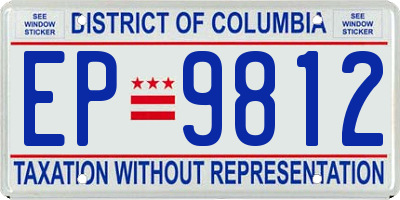 DC license plate EP9812