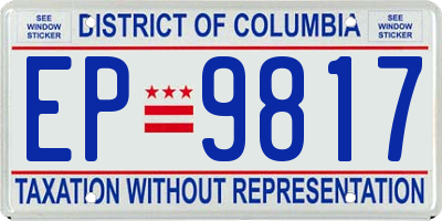DC license plate EP9817
