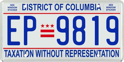 DC license plate EP9819