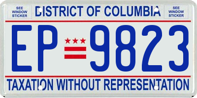 DC license plate EP9823
