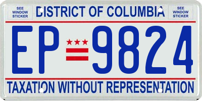DC license plate EP9824