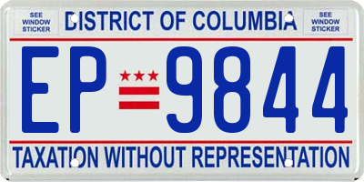 DC license plate EP9844