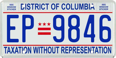 DC license plate EP9846