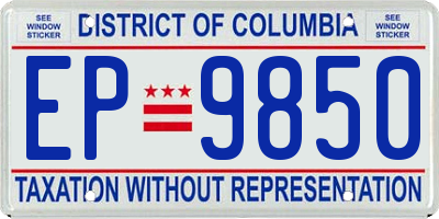 DC license plate EP9850